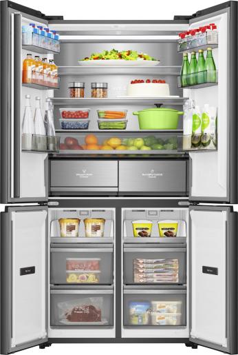 HISENSE 591L CAPACITY MULTI-DOOR FRIDGE- BLACK GLASS- EURO E (RQ768N4GBE) +FREE HISENSE TV 40'' - REF: 40A4N - RSP 13,990/-